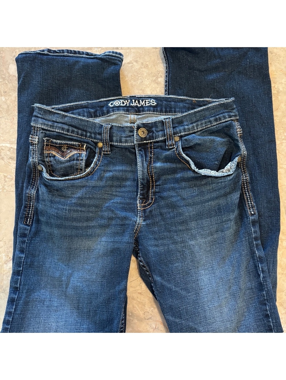 American Vintage Cody James Straight Leg Jeans 34x36 Dark Wash
